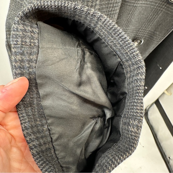 Men's Vintage Gray‎ Glen Plaid Overcoat Wool Coat 42L - Picture 14 of 15